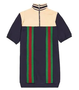 推荐Web Stripe appliqué cotton jersey dress商品