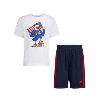 推荐Little Boys Cotton Graphic T-shirt and Shorts, 2-Piece Set商品