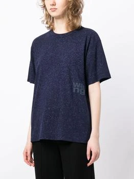 推荐T BY ALEXANDER WANG WOMEN GLITTER ESSENTIAL JERSEY SS TEE WITH PUFF LOGO商品