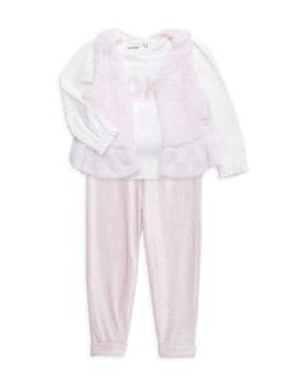 商品Calvin Klein | Baby Girl’s 3-Piece Faux Fur Vest Set,商家Saks OFF 5TH,价格¥266图片