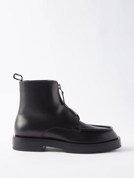 推荐4G-zip leather ankle boots商品