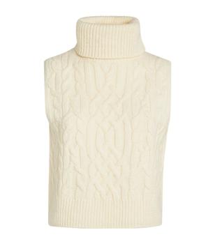 Vince | Cable-Knit Rollneck Sweater Vest商品图片,额外9折, 独家减免邮费, 额外九折