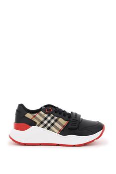巴宝莉鞋好用吗, Burberry | Burberry check cotton and leather ramsey sneakers商品图片 7.5折
