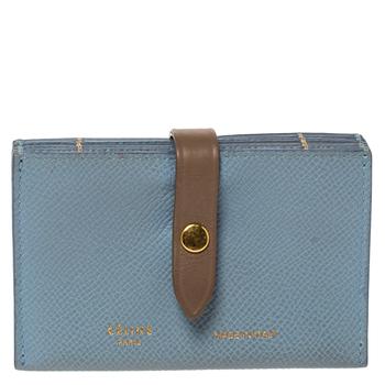 [二手商品] Celine | Celine Dusty Blue Grained Leather Accordeon Card Holder商品图片,4.9折