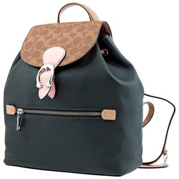 coach tabby双肩包, Coach | Ladies Signature Evie Backpack In Dark Green商品图片 6.4折