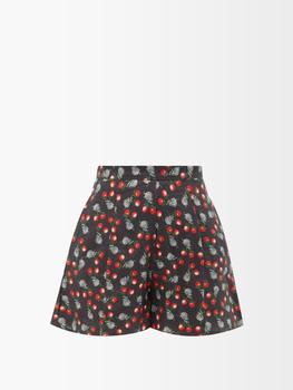 推荐June snail-print linen shorts商品