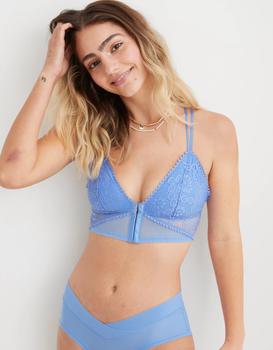 Aerie | Aerie Joy Lace Padded Longline Bralette商品图片,4折
