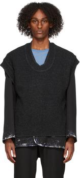 ader error直邮, ADER error | Black Joyce Knit Vest商品图片 