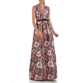 推荐Kay Unger New York Womens Metallic Pleated Evening Dress商品