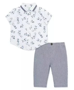 Little Me | Baby Boys Puppies Button Front Shirt and Pants Set,商家Macy's,价格¥135