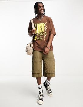 商品COLLUSION | COLLUSION art dept front print t-shirt in brown,商家ASOS,价格¥147图片