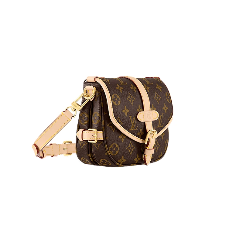 Louis Vuitton | 路易威登 23新款 Saumur女士迷你棕色交织字母帆布配皮手提包 M46740 8折, 包邮包税