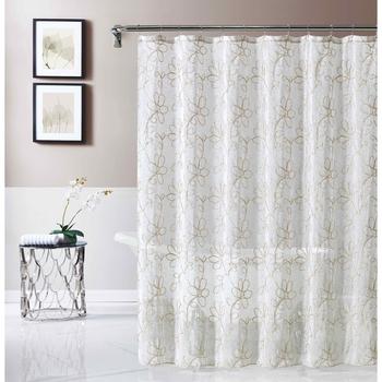 商品Dainty Home | Shower Curtain With Chenille Embroidery,商家Lord & Taylor,价格¥287图片