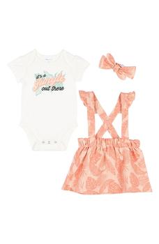 product It's A Jungle Out There Print Bodysuit, Skirt Overall & Headband 3-Piece Set image