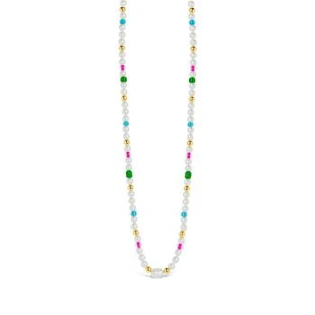 Sterling Forever | Gold-Tone or Silver-Tone Cultured Freshwater Pearl And Glass Bead Polly Choker,商家Macy's,价格¥432