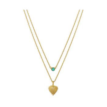 Unwritten | 14K Gold Flash Plated Stone and Heart Layered Pendant Necklace商品图片,6折×额外8.5折, 额外八五折