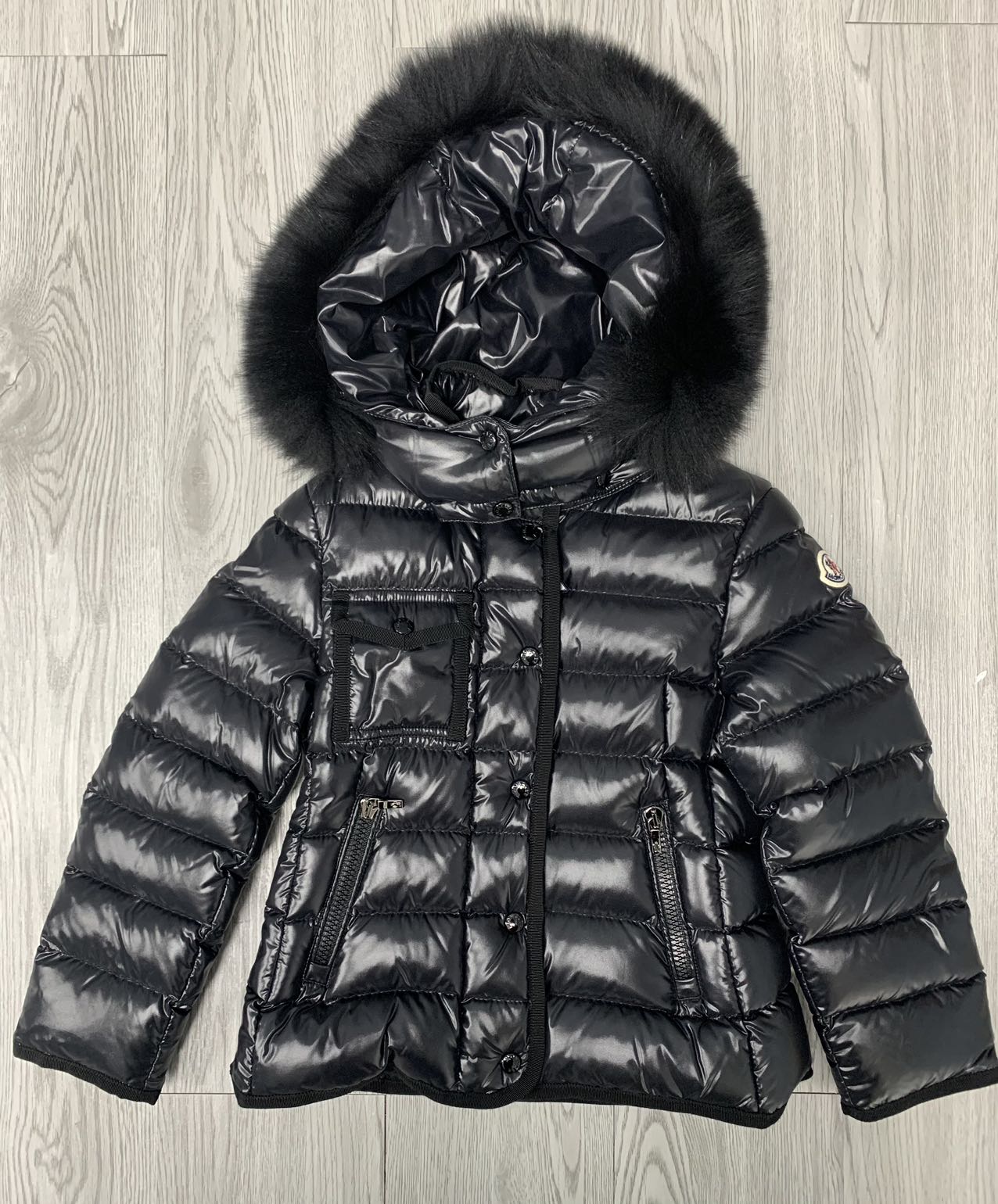 Moncler | 盟可睐 童装 袖标连帽保暖长䄂羽绒服外套女童 1A54912-68950-999商品图片,额外4折, 额外四折