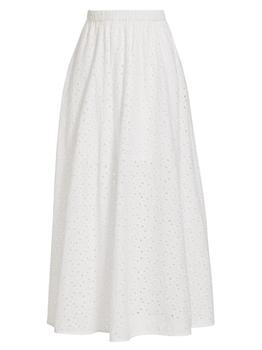 推荐Sienna Eyelet Cotton Midi-Skirt商品