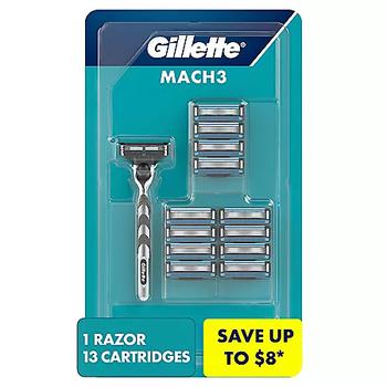 推荐Gillette Mach3 Men's Razor Handle + 13 Blade Refills商品