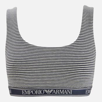 推荐Emporio Armani Women's Striped Cotton Bralette - Marine Grey Stripe商品