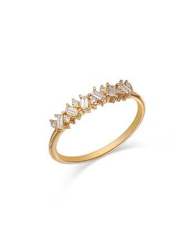 Moon & Meadow | 14K Yellow Gold Lab Grown Diamond Round & Baguette Linear Cluster Ring,商家Bloomingdale's,价格¥6356