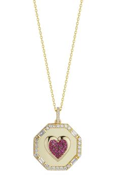 商品Sphera Milano | 14K Gold Plated Sterling Silver & CZ Heart Pendant Necklace,商家Nordstrom Rack,价格¥382图片