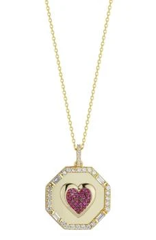 Sphera Milano | 14K Gold Plated Sterling Silver & CZ Heart Pendant Necklace,商家Nordstrom Rack,价格¥380