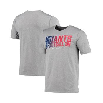 New Era | Men's Heathered Gray New York Giants Combine Authentic Game On T-shirt商品图片,