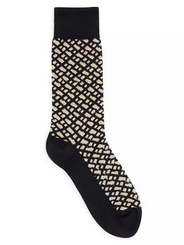 Hugo Boss | Regular-length socks with sparkling monograms in stretch fabric 6.6折