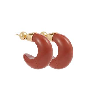 推荐Donut 18kt gold vermeil and jasper hoop earrings商品
