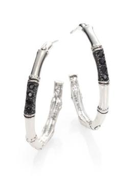 商品John Hardy | Bamboo Black Sapphire & Sterling Silver Lava Hoop Earrings,商家Saks OFF 5TH,价格¥2152图片