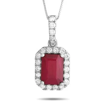 Non Branded | LB Exclusive 14K White Gold 0.20ct Diamond and Ruby Pendant Necklace PD4-15910WRU,商家Premium Outlets,价格¥6145
