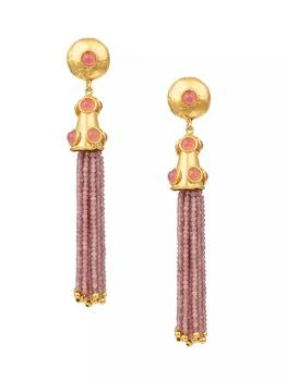Sylvia Toledano | Gio 22K-Gold-Plated & Pink Jade Clip-On Tassel Earrings,商家Saks Fifth Avenue,价格¥3615