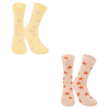 商品MOLO | Stars print socks pack of 2 in pink and vanilla,商家BAMBINIFASHION,价格¥139图片