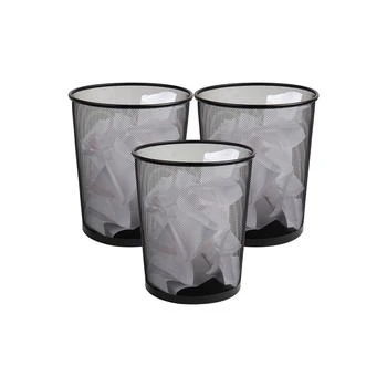 Mind Reader | Network Collection, Waste Paper Basket, 4.5 Gallon Capacity, Solid Rim and Base, Metal Mesh, Set of 3,商家Macy's,价格¥442