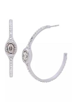 推荐Signature Logo Swarovski® Crystals Pavé Hoop Earrings商品