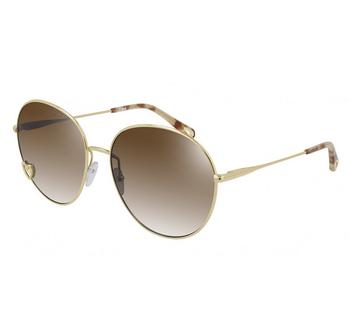 Chloé | Brown Gradient Round Ladies Sunglasses CH0027S 001 61商品图片,4.9折