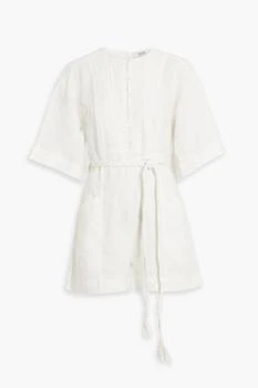 Joie | Colin pintucked linen playsuit,商家THE OUTNET US,价格¥672