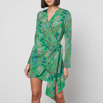 商品Never Fully Dressed | Never Fully Dressed Vienna Animal Print Crepe Wrap Dress,商家The Hut,价格¥550图片