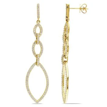 推荐Amour 7/8 CT Diamond TW Ear Pin Earrings 14k Yellow Gold GH SI JMS005446商品