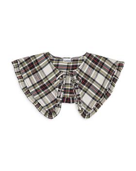 Ganni | Plaid Ruffle Trim Overlay Collar商品图片,