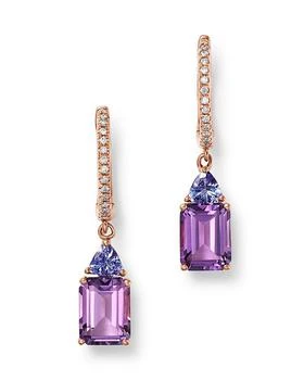 Bloomingdale's | Amethyst, Tanzanite & Diamond Drop Earrings in 14K Rose Gold - Exclusive,商家Bloomingdale's,价格¥7851