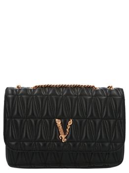 范思哲女包是什么牌子, Versace | Versace Virtus Logo Plaque Quilted Shoulder Bag商品图片 7.6折
