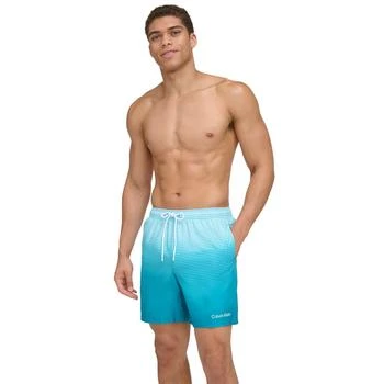 Calvin Klein | Men's Gradient Striped 7" Volley Swim Trunks,商家Macy's,价格¥446