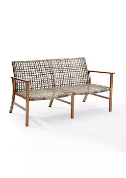 Crosley, Crosley Furniture | Crosley Furniture CO6241BR-GY 55.75 x 27 x 31 in. Ridley Outdoor Wicker & Metal Loveseat Distressed Gray & Brown商品图片 
