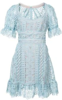 推荐Light Blue Floral Lace Dress商品