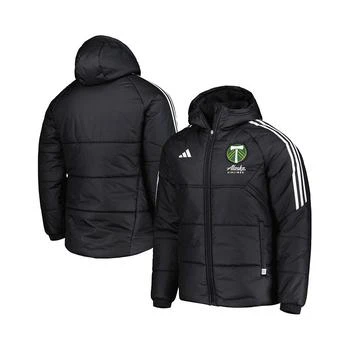 Adidas | Men's Black Portland Timbers Winter Raglan Full-Zip Hoodie Jacket 