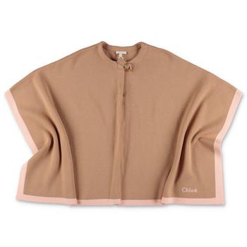Chloé | Chloé Kids Logo Detailed Crewneck Poncho商品图片,8.4折起