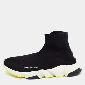 推荐Balenciaga Black Knit Fabric Speed 2.0 High Top Sneakers  Size 45商品