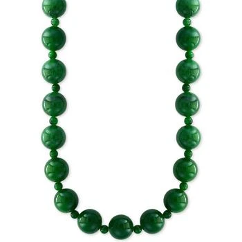 推荐EFFY® Dyed Green Jade (4 & 10mm) Bead 20" Statement Necklace商品